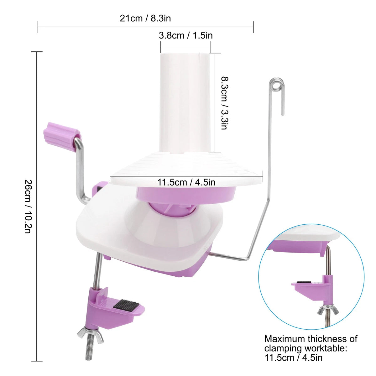 Yarn Ball Winder for Knitting & Crocheting (Hand Operated)