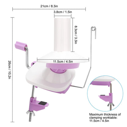 Yarn Ball Winder for Knitting & Crocheting (Hand Operated)