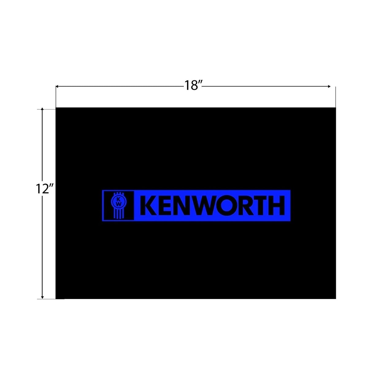 Set of 2 Front Mud Flaps for Kenworth (MK-1812) 18" x 12" Rubber Black Blue Logo