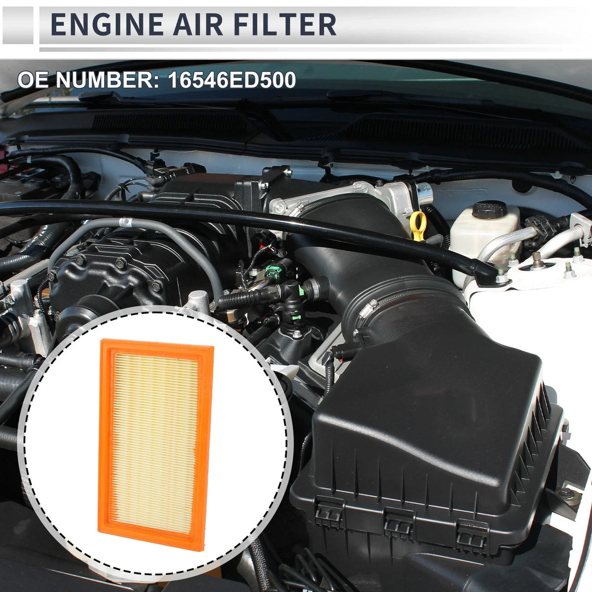 Car Engine Air Filter No. 16546ED500 for Nissan Cube L4 1.8L (2009–2014)