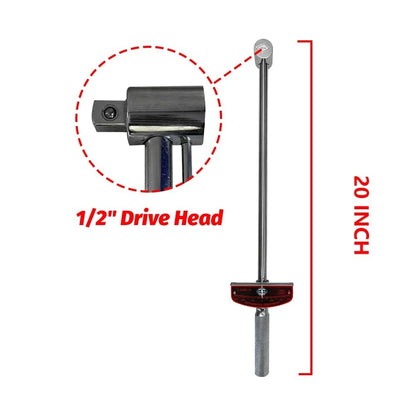 20" Dual-Drive Beam Torque Wrench for Automotive (0-300Nm)