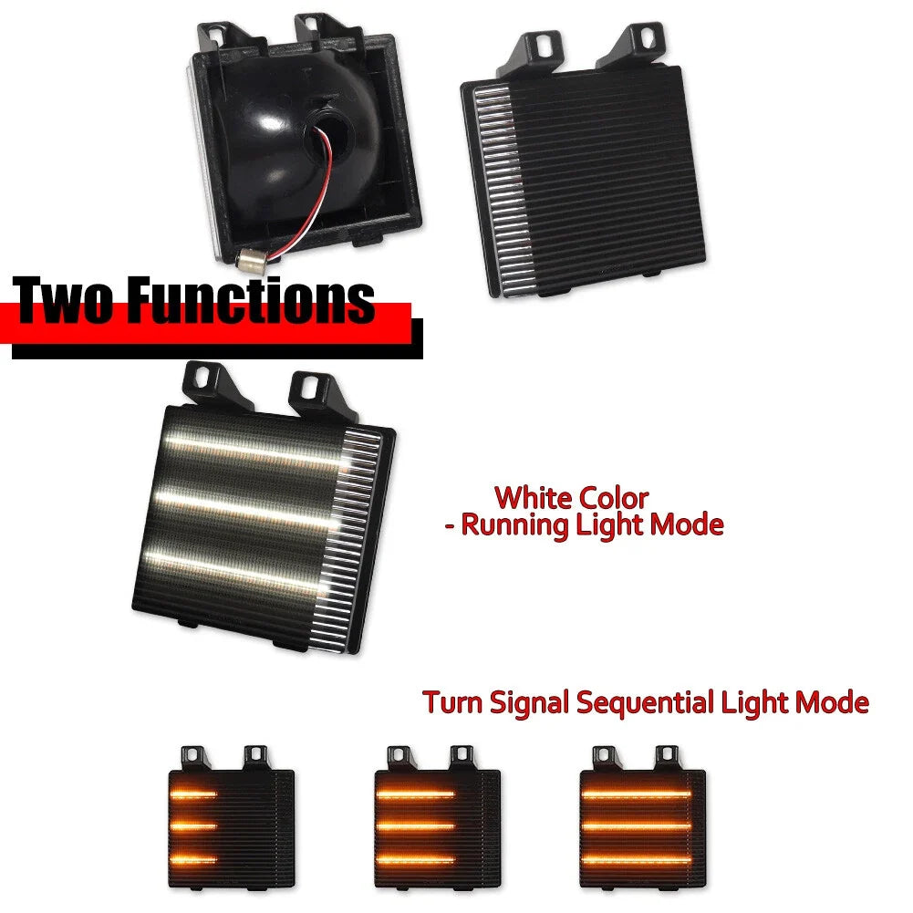 Smoke Switchback LED DRL Corner Signal Lights for Chevy GMC Pickup Truck