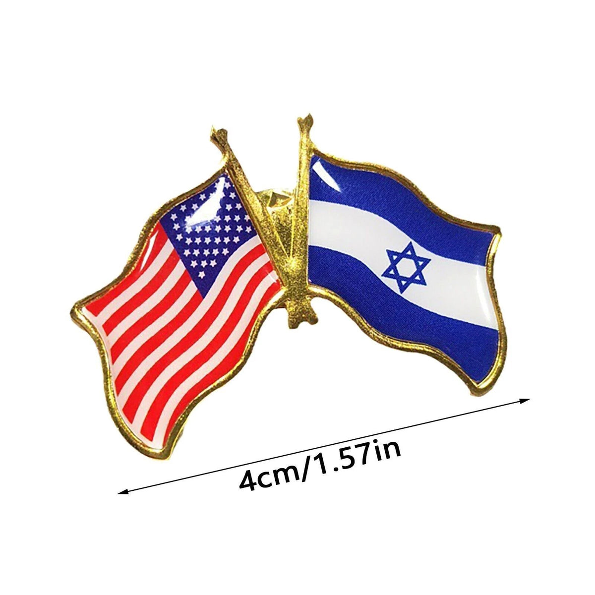 50x Support Israel USA Crossed Friendship Flag Lapel Pin