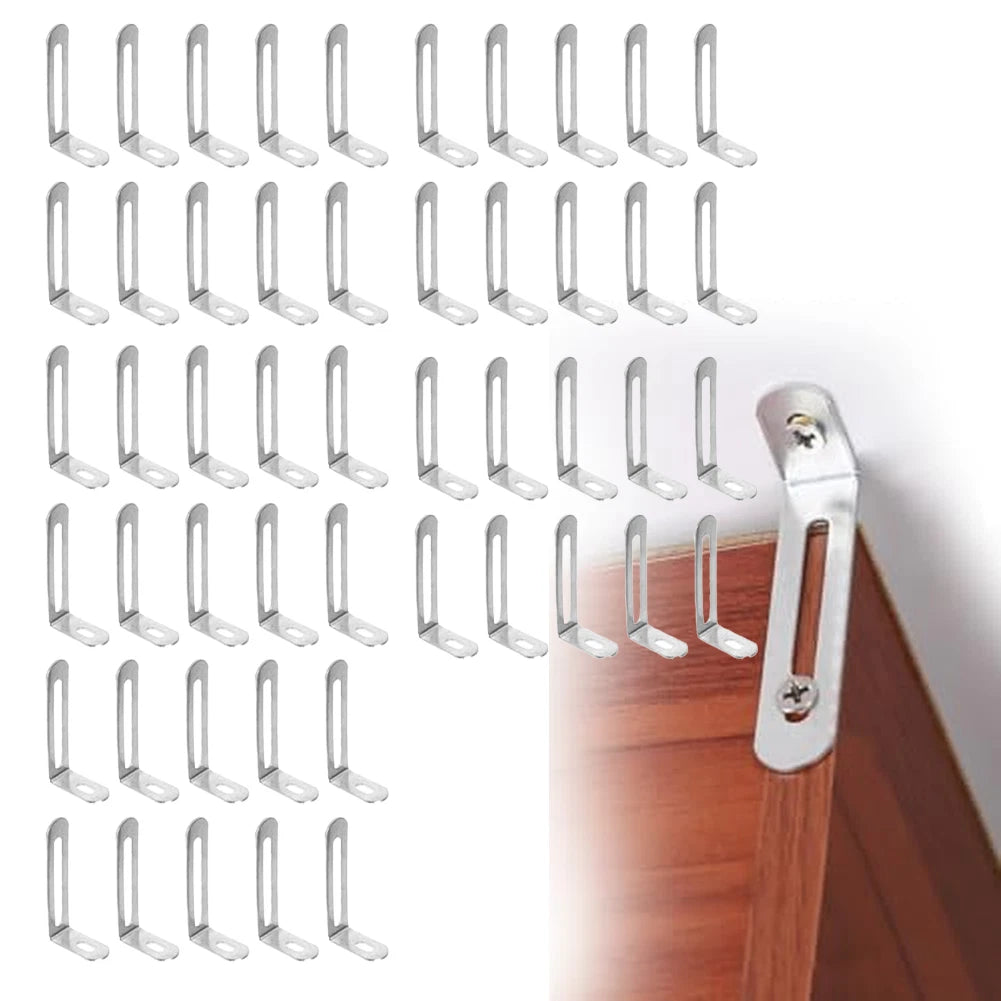 50PCS Rounded Corner Furniture Brackets 72.5mm x 24mm x 15mm Steel