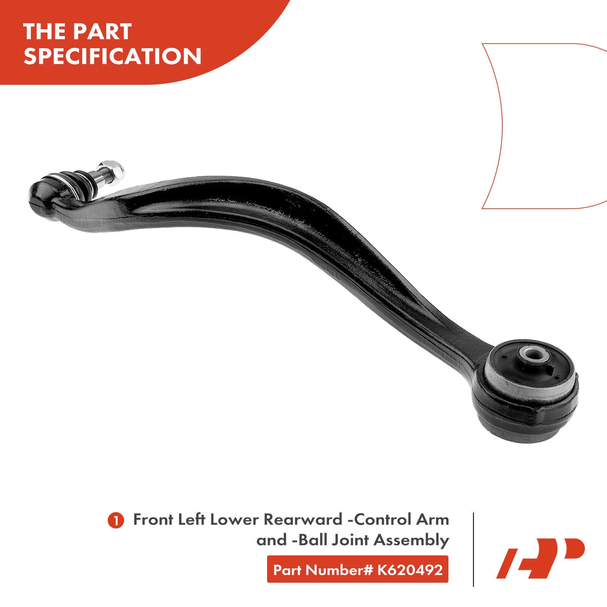 2X Front Control Arm w/ Ball Joint Assy for Ford Fusion (2006–2012) - 7E5Z3079L, BE5Z3079A, GP9A34J50A, GP9A34J50B, K620492, K620493