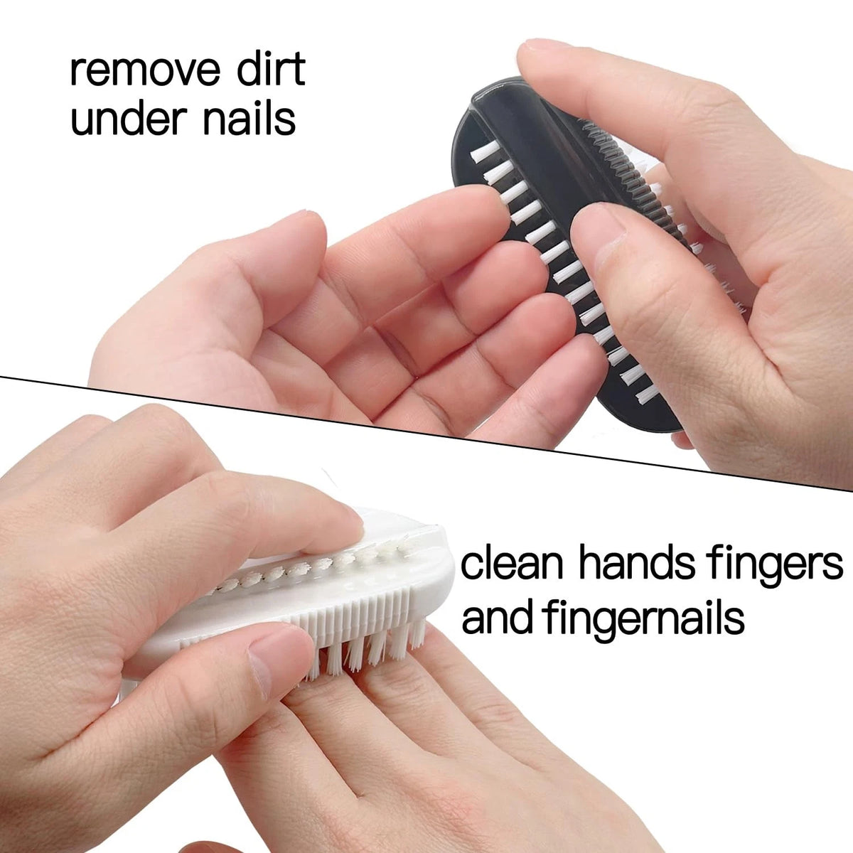 Set of 4 Nail Brushes for Cleaning Fingernails - 2 Sided Hand Scrubber