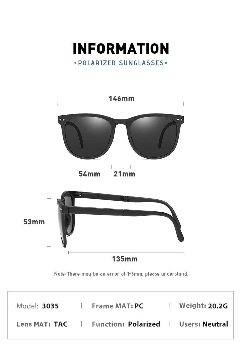 Polarized Folding Sunglasses for Women - Oversized Fashion Eyewear