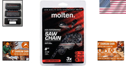 8-Inch Chainsaw Chain for Portland & Greenworks Saws (No Part Numbers)