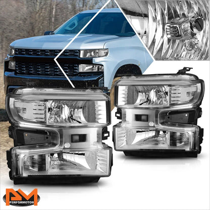 Clear Corner Headlight Lamp Chrome for Silverado 1500 WT/Custom Trail Boss (2019–2024)