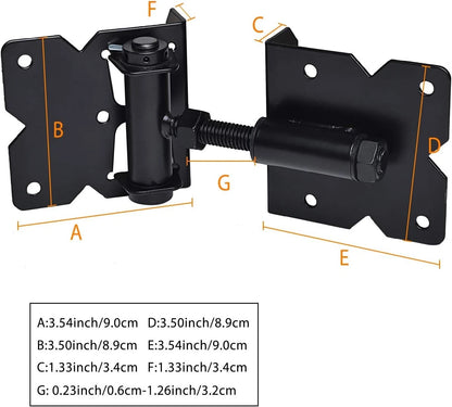 2X Black Powder Coated Self Closing Gate Hinges for Wooden Vinyl Fences