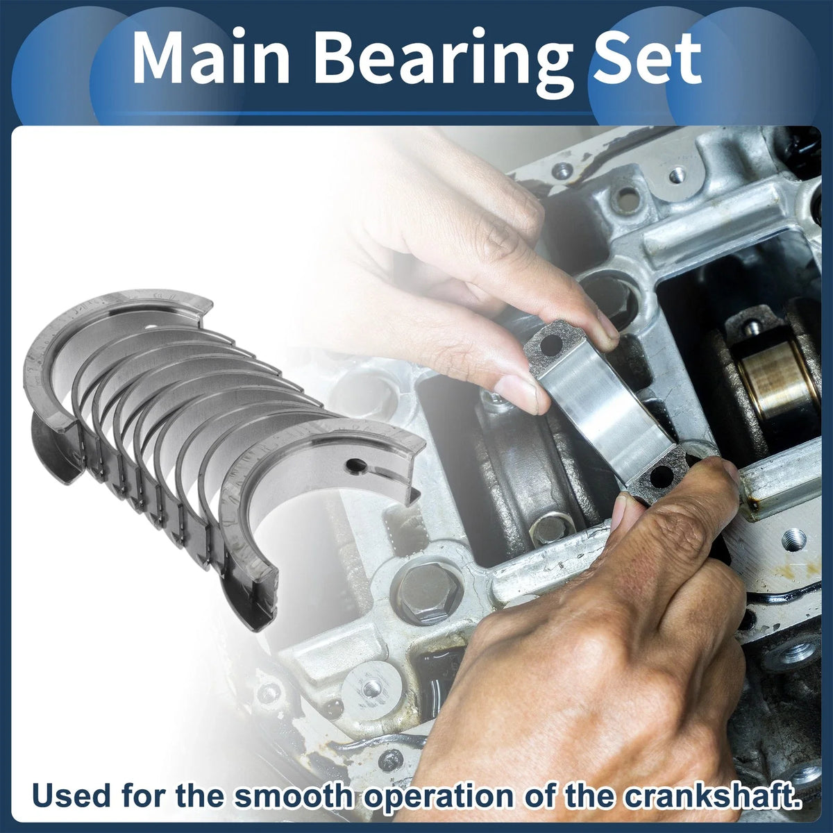 Main Bearing Set No.MD327494 for Mitsubishi Lancer (1992–1997) 10 Pcs