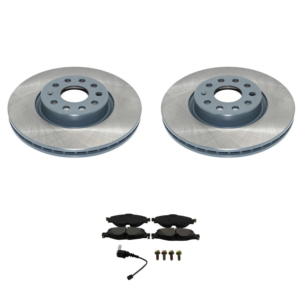 DuraGo Front Rotors & Bosch QuietCast Ceramic Brake Pads Kit for GTI, Passat