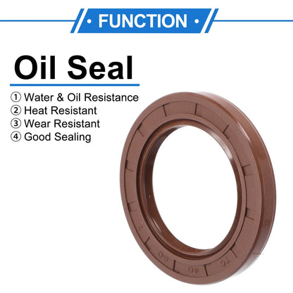 2X Oil Seal Rotary Shaft Seal FKM Rubber 40x60x7mm  