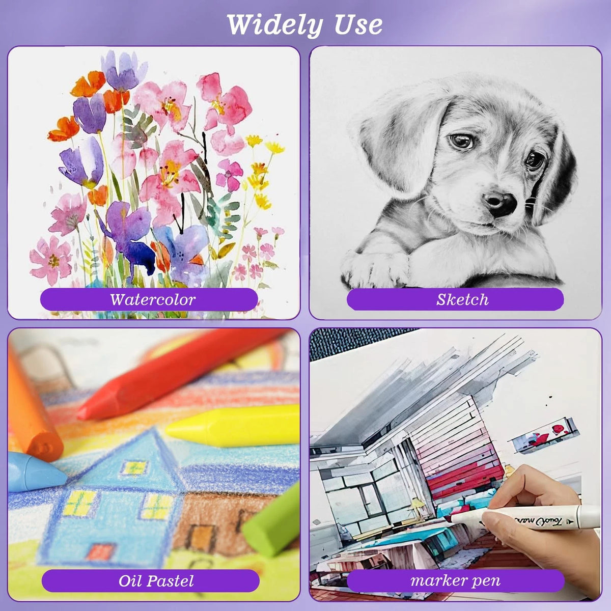 Set of 60 Sheets Watercolor Paper 5 x 7 Inch Cold Press 300GSM