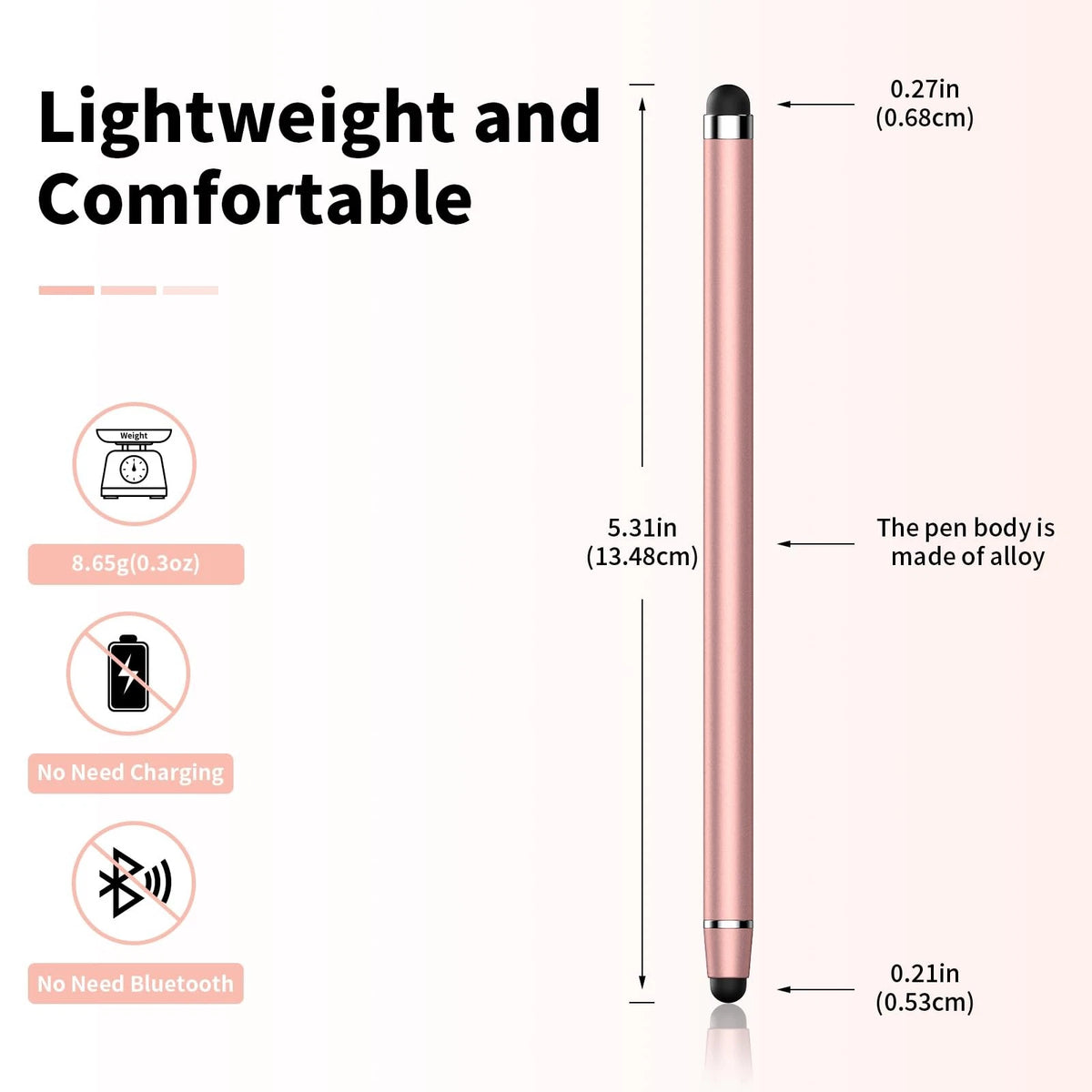 3X Stylus Pen for Touchscreen (2-in-1 Rose Gold/Silver/Black)