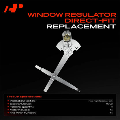 Front Right Manual Window Regulator for Dodge D100 D150 D200 (1977–1978) 4082028, 749-759