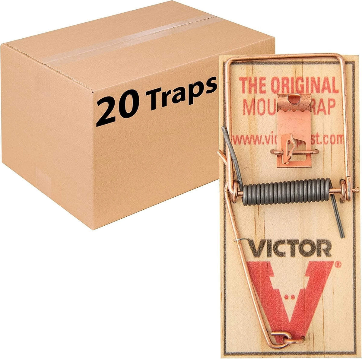20X Metal Pedal Snap Mouse Trap - Sustainably Sourced FSC Wood