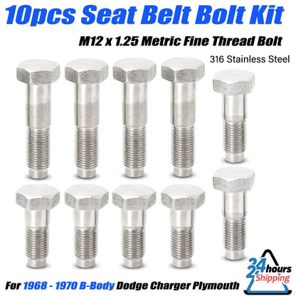 Seat Belt Bolts Kit for Dodge Charger GTX Roadrunner Coronet (1968–1970)