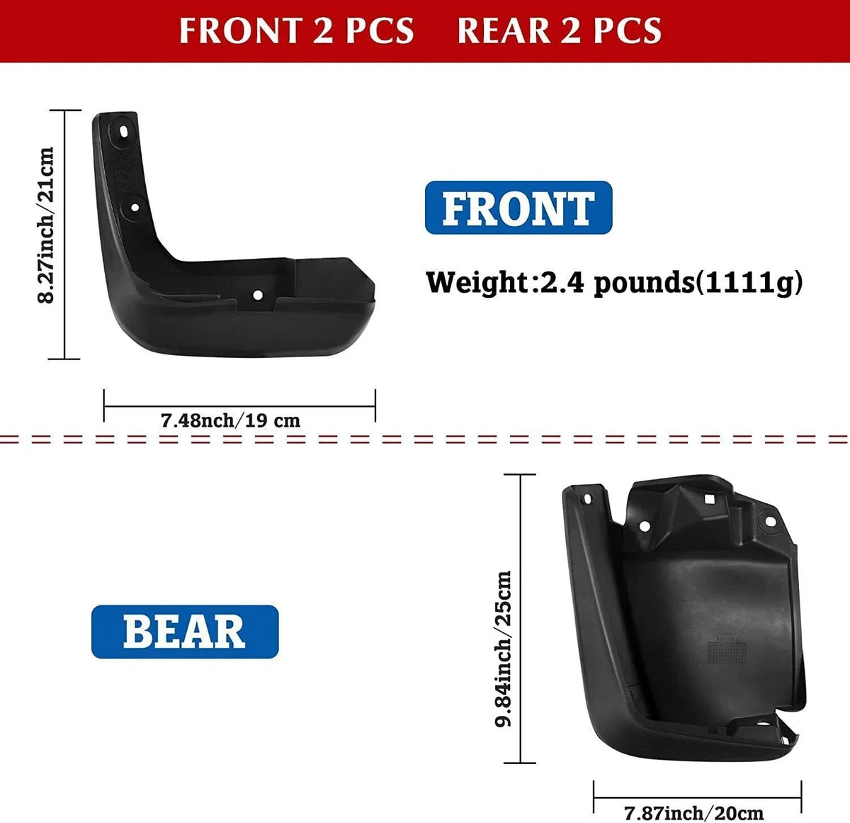 Mudflap Splash Guard for Honda Civic (2012–2015) 1.8L 4-Door