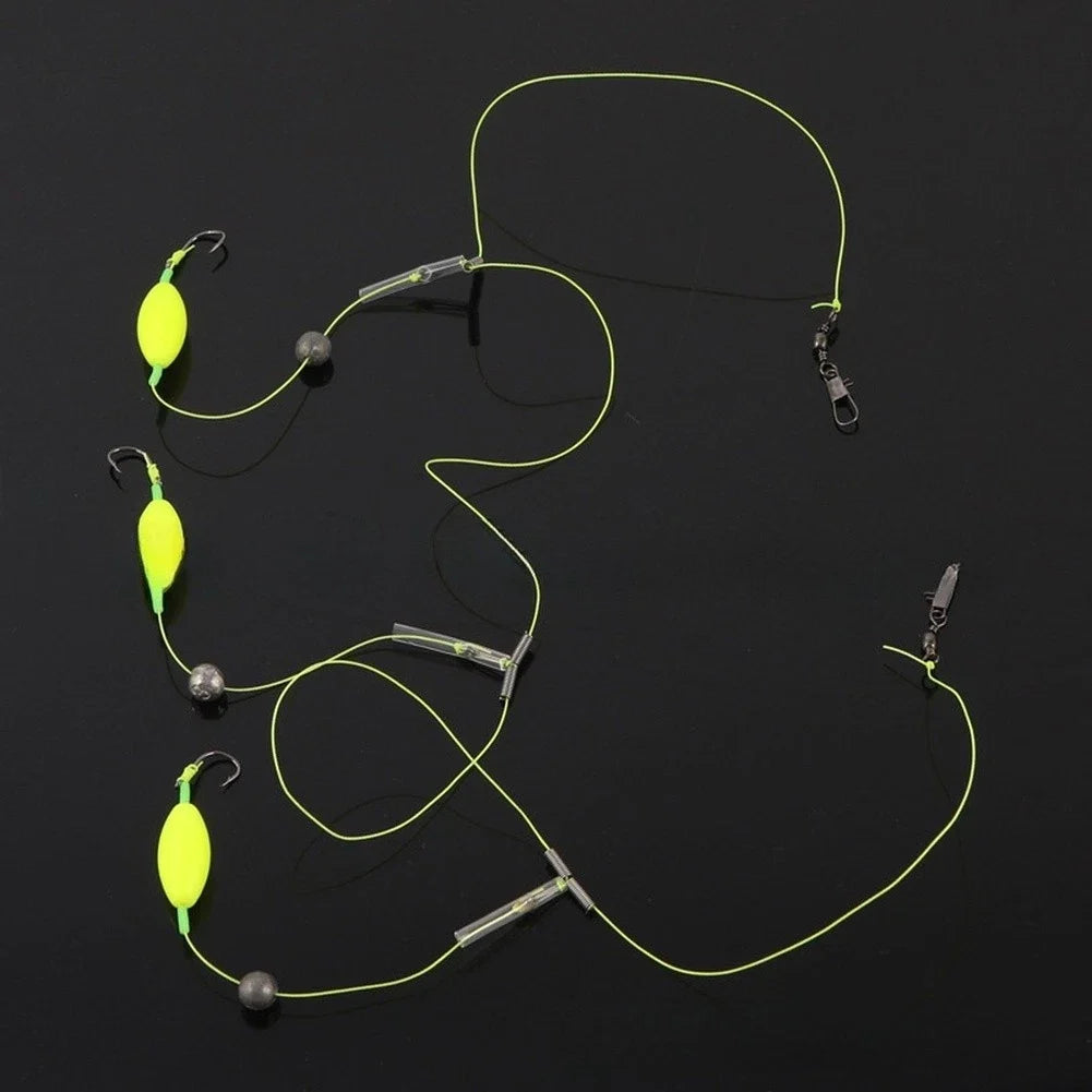 3 Hook Fishing Rig with High Carbon Steel Hooks for Freshwater Saltwater Carp