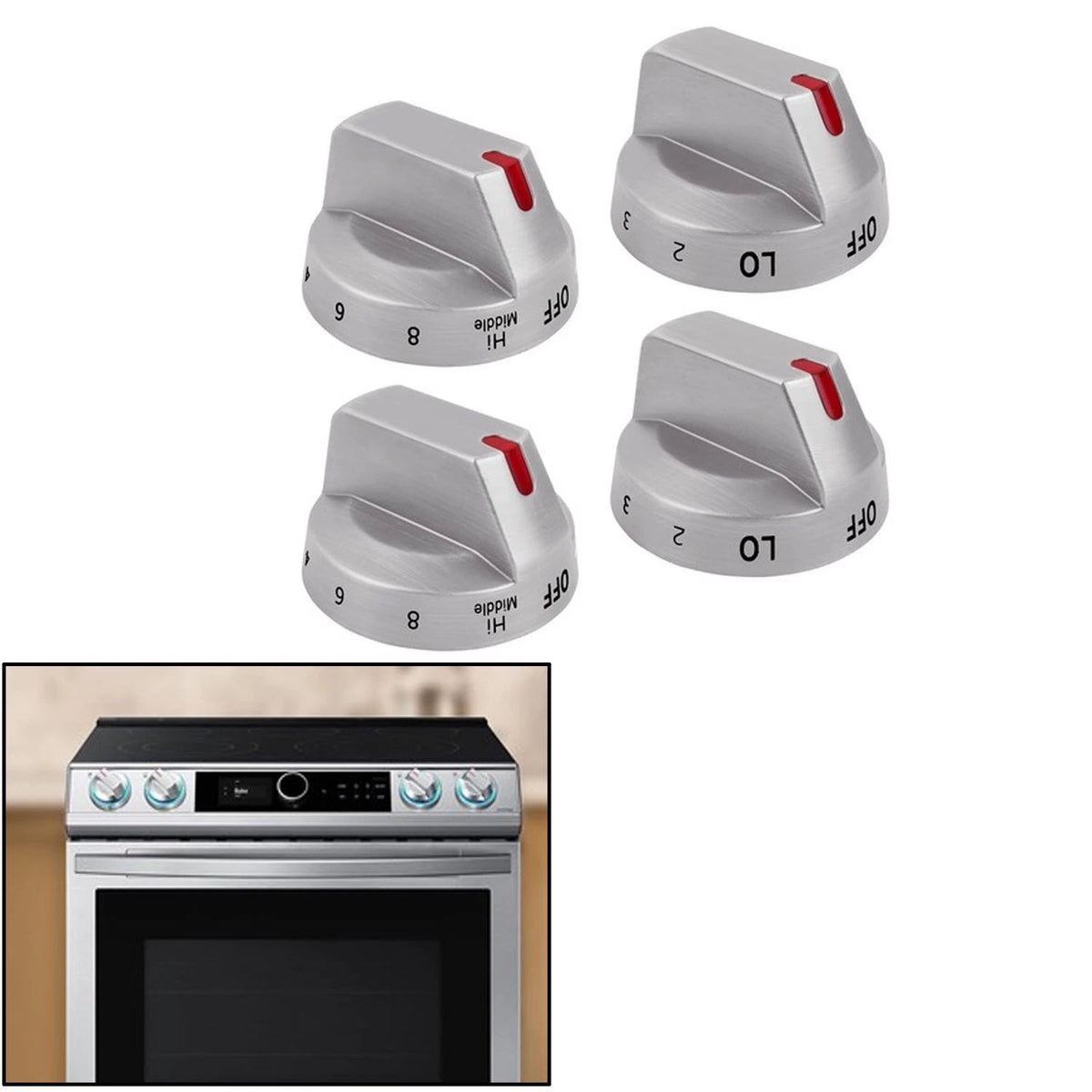 Electric Stove Knobs for Samsung NE63T8111SS/AA NE63T831 (2018–2020)