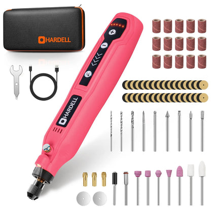 Mini Cordless Rotary Tool for (3.7V, 5-Speed, Pink)