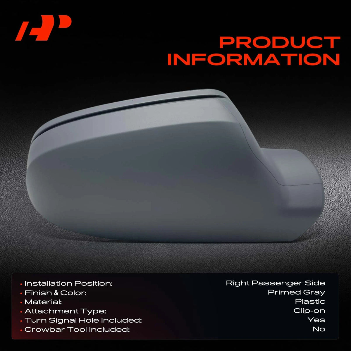 Passenger Side Mirror Cover Cap for Audi A4 A5 RS5 S4 S5 (2009–2016) - 8F0857528BGRU