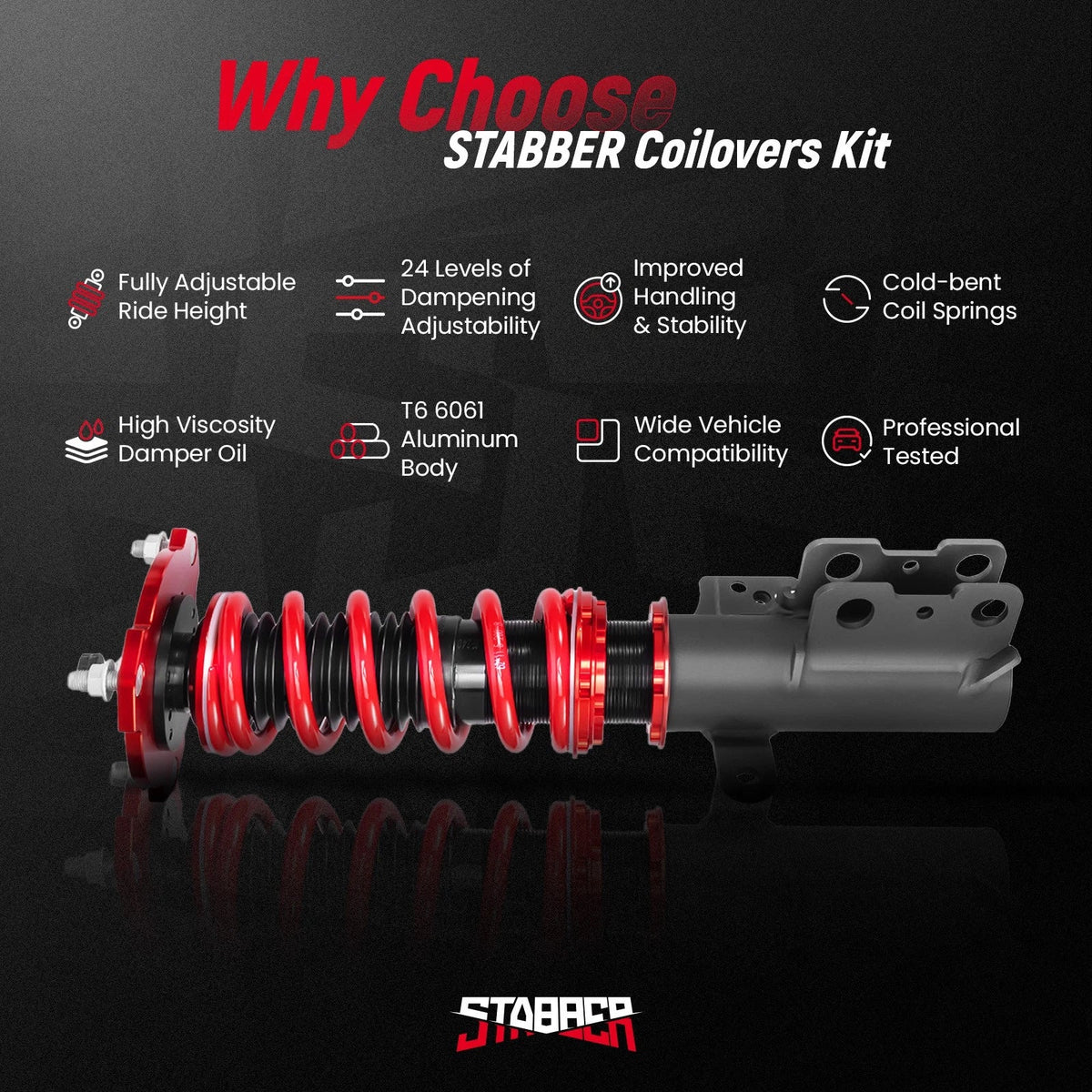 Coilovers 24 Way Suspension Kit for Toyota Camry (2018–2024)