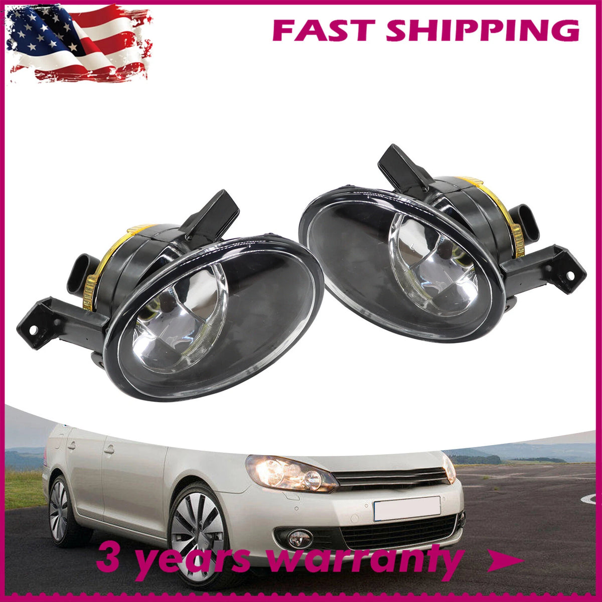 Pair of Fog Lights for VW Golf (2010–2014) & Jetta (2011–2014) - 5K0941699G, 5K0941700G