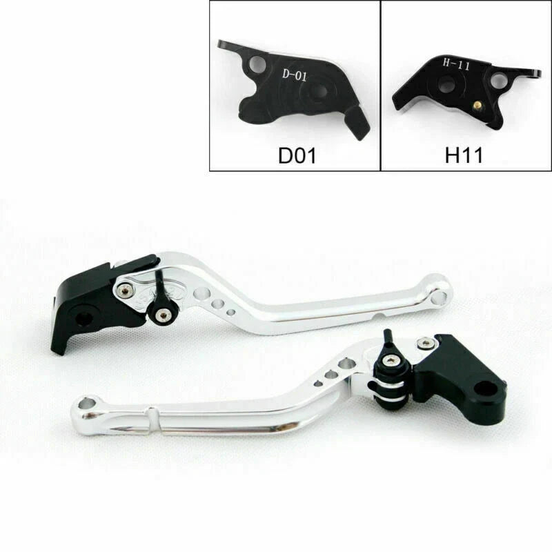 Long Brake Clutch Levers for Ducati Hypermotard 1100/SP (2007–2012) Silver T9
