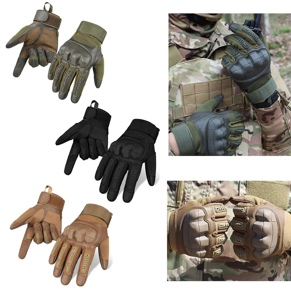 Tactical Touch Screen Gloves with Knuckle Protection - Army Military