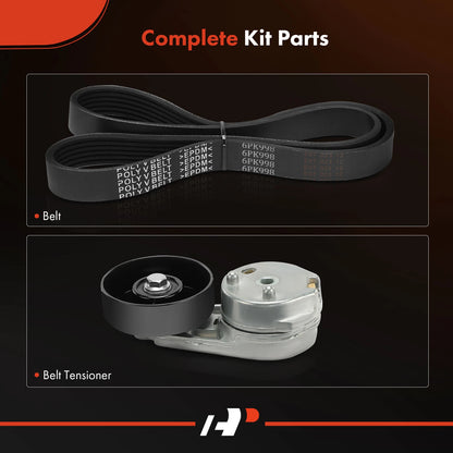2X Serpentine Belt Drive Component Kit for Ford F-250 350 Super Duty (90K39052)