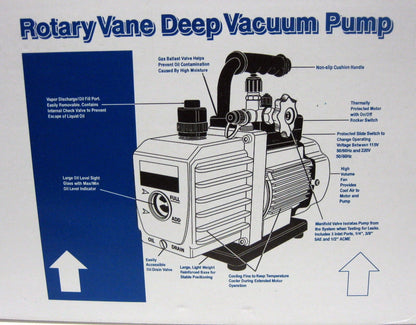 2X 6 CFM Two Stage Vacuum Pump 1/3 HP 15 Microns 3440 RPM for Automotive