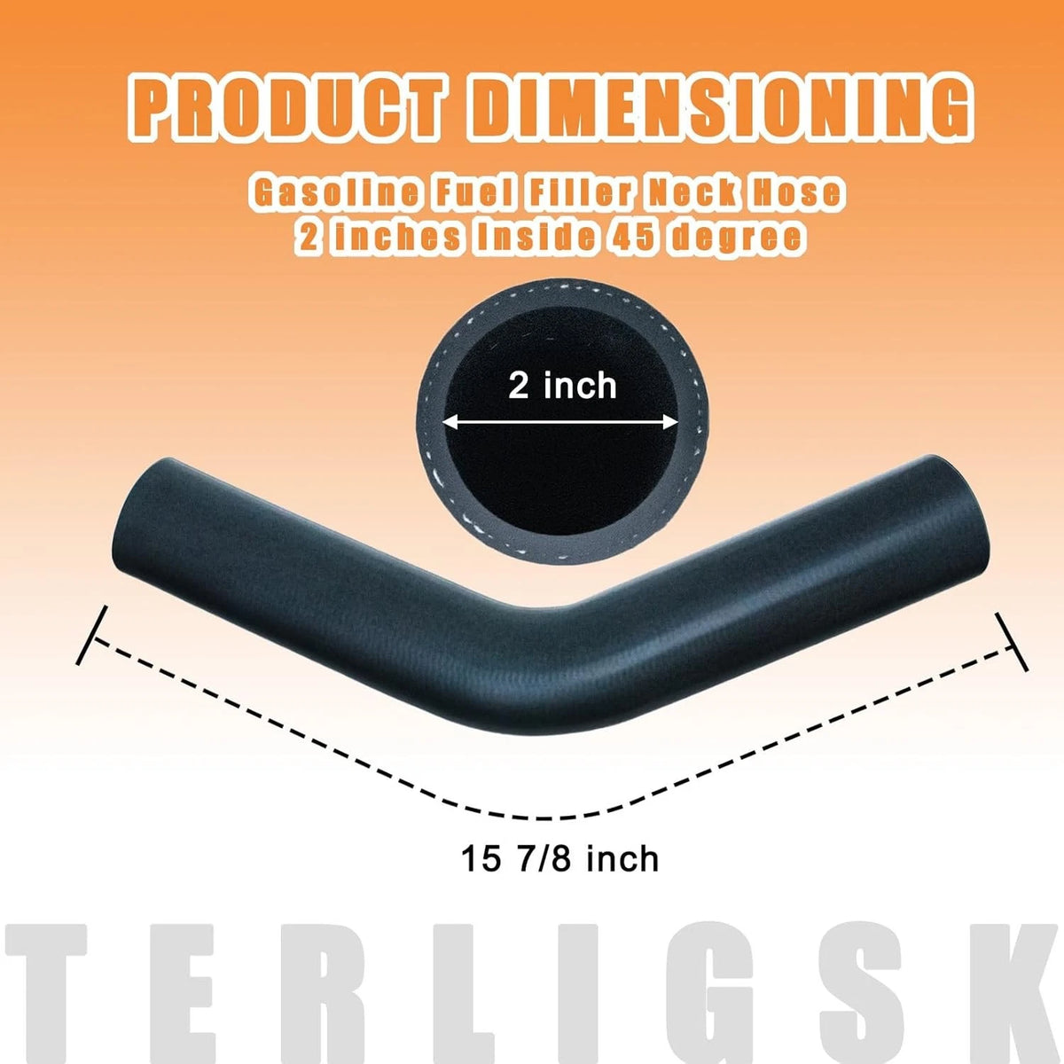 Gasoline Fuel Filler Neck Hose for (2 inches, 45 Degree)