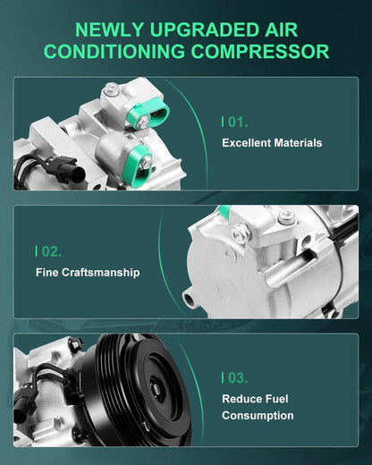 A/C Compressor for Kia Optima, Hyundai Santa Fe 2.4L (2001–2006)