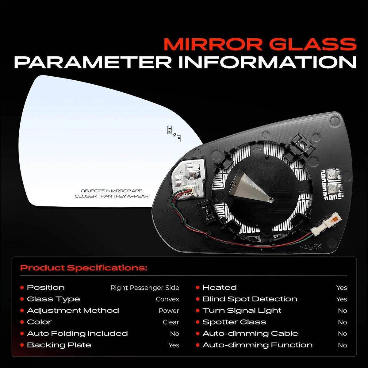 Power Mirror Glass for Hyundai Elantra (87621F2140, HY1325132)