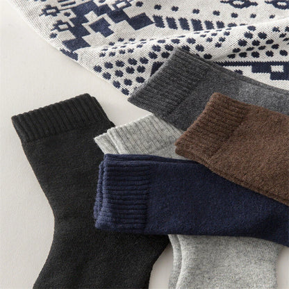 3 Pairs Heavy Duty Thermal Wool Heated Work Crew Socks for Men