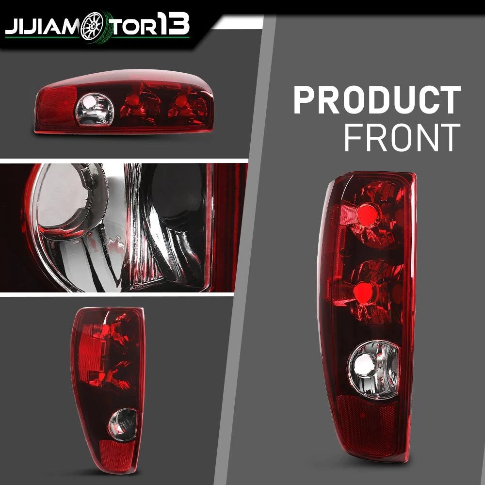 Pair Red Clear Rear Brake Tail Lights for Chevy Colorado/GMC Canyon (2004–2012)