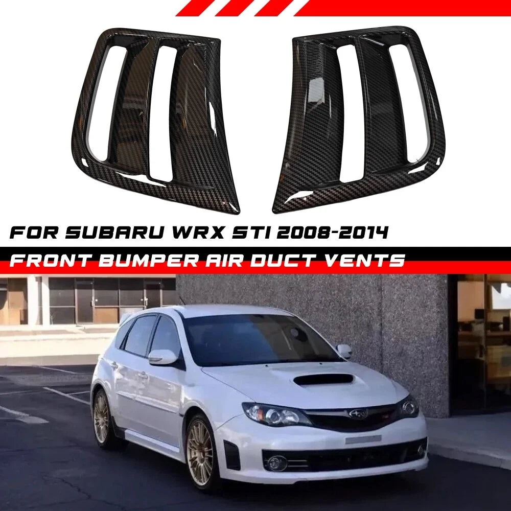 Carbon Look Front Bumper Side Air Vent Cover for Subaru STI WRX (2008–2014)