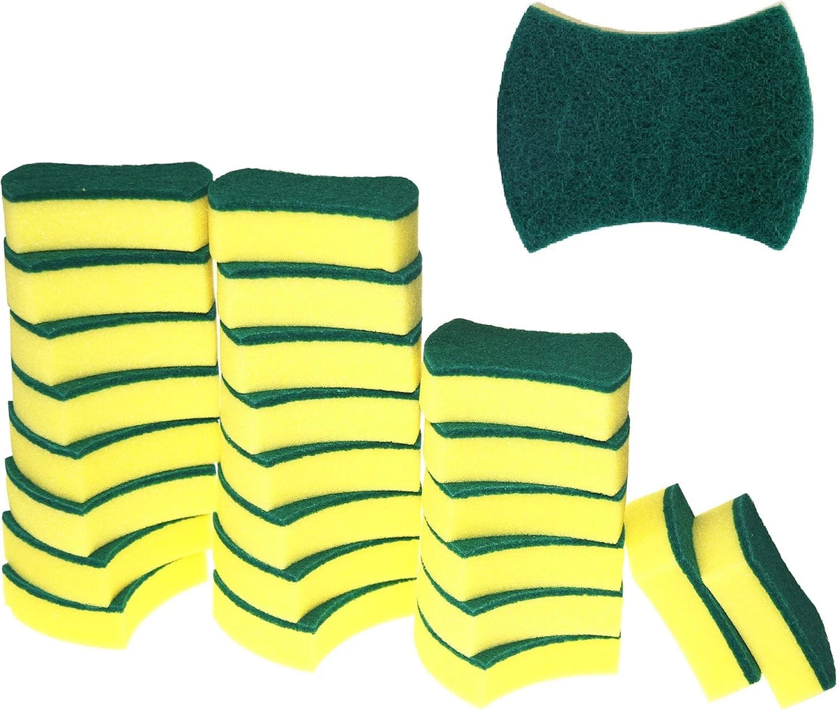 Pack of 24 Eco Non-Scratch Scrub Sponges for Kitchen Cleaning