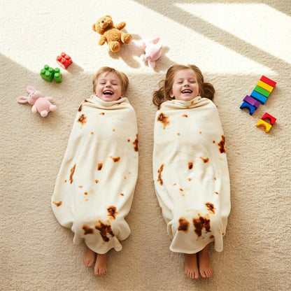 Tortilla Throw Blanket for Adults & Kids - Double Sided Taco Design