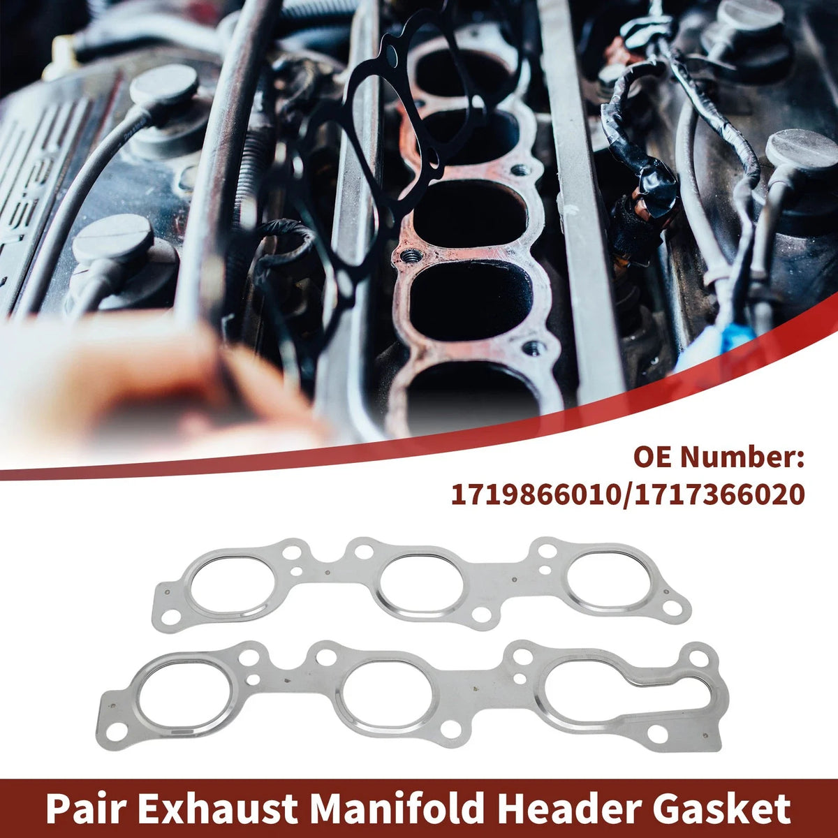Exhaust Manifold Header Gasket for Toyota Land Cruiser (1990–1999) No.1719866010
