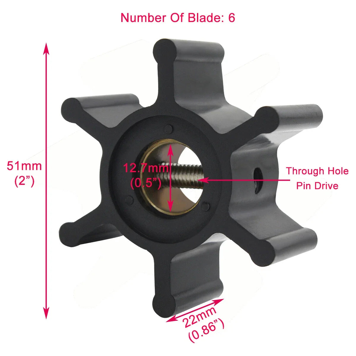 Water Pump Impeller Kit for Volvo Penta (Repl 3593659, 22222936, 673-0001, 09-1026B)
