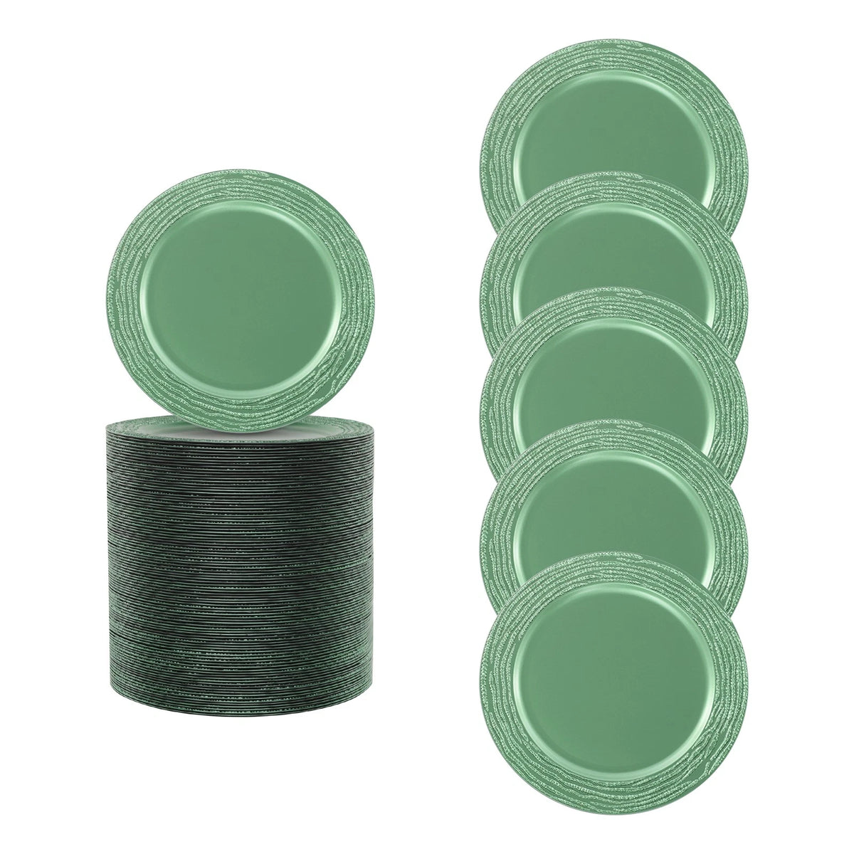 100 Pcs Antique Charger Plates for Wedding Table Dinner Kitchen Party