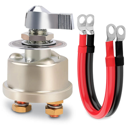 200A Battery Disconnect Switch with 4 AWG Cables for Car RV Truck Boat