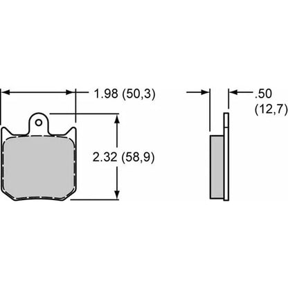 Brake Pad Set for Wilwood 150-9683K (DLS, Alum Rotor, .50 Inch Thick)