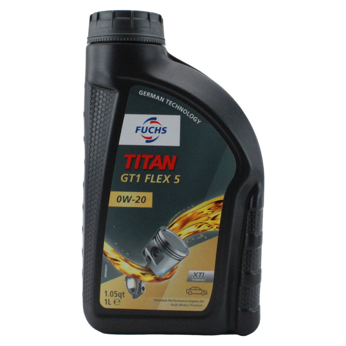 Set of 4 Fuchs TITAN GT1 FLEX 5 SAE 0W-20 Engine Oil for BMW Mercedes Benz