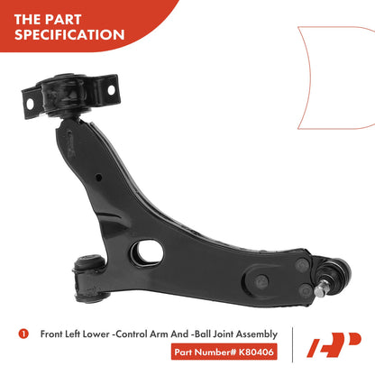 Set of 8 Front Control Arm & Ball Joint Assembly for Ford Focus (2000–2004) YS4Z3280CB, YS4Z3A130AA, YS4Z3A130CB, YS4Z3A130BA, EV419, ES3587, ES3588, K80405, K80406, K9863