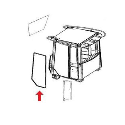 Cab Door Glass for John Deere 544J 444H 744H 744J 624H 644H 544H