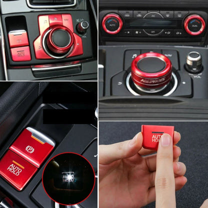 Set of 2 Button Cover Trims for Mazda 3 6 CX-5 Aluminum Alloy